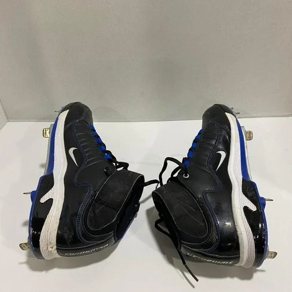 Black and blue Nike air baseball cleats  lace up men 8. SKU492#cleats - Picture 4 of 8